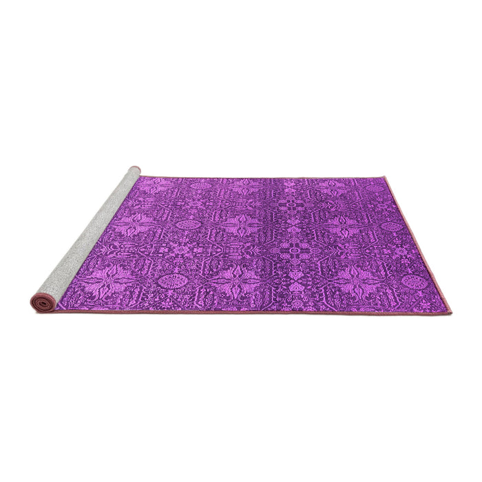Sideview of Machine Washable Oriental Pink Industrial Rug, wshurb2710pnk