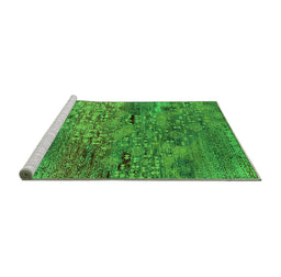 Sideview of Machine Washable Oriental Green Industrial Area Rugs, wshurb2711grn