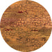 Round Oriental Orange Industrial Rug, urb2711org