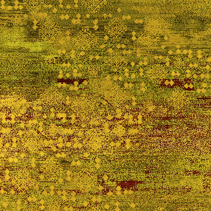 Machine Washable Oriental Yellow Industrial Rug, wshurb2711yw