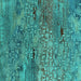 Square Machine Washable Oriental Turquoise Industrial Area Rugs, wshurb2711turq