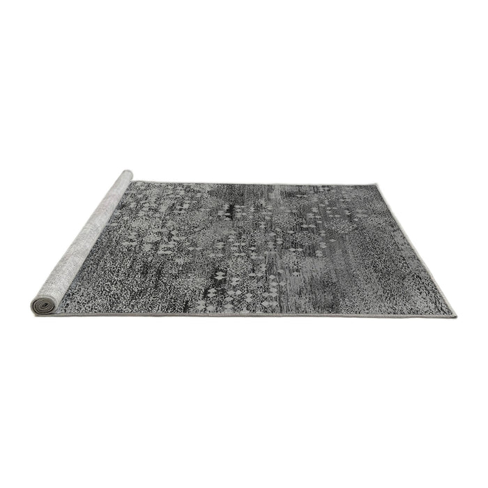Sideview of Machine Washable Oriental Gray Industrial Rug, wshurb2711gry