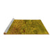 Sideview of Machine Washable Oriental Yellow Industrial Rug, wshurb2711yw