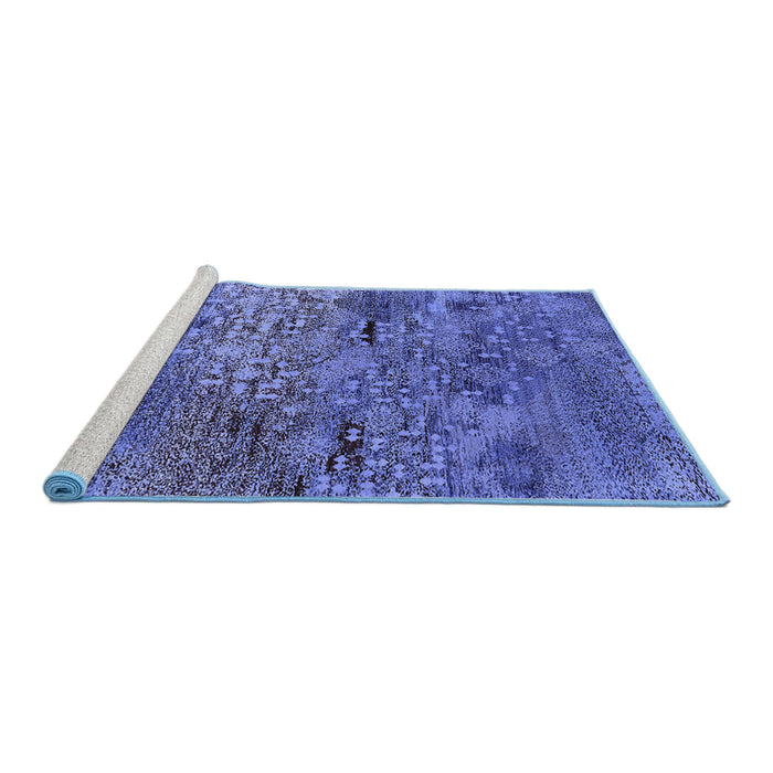 Sideview of Machine Washable Oriental Blue Industrial Rug, wshurb2711blu
