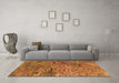 Machine Washable Oriental Orange Industrial Area Rugs in a Living Room, wshurb2711org