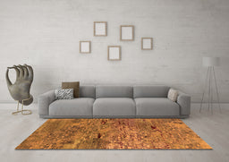 Machine Washable Oriental Orange Industrial Area Rugs in a Living Room, wshurb2711org
