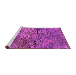 Sideview of Machine Washable Oriental Pink Industrial Rug, wshurb2711pnk