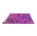 Sideview of Machine Washable Oriental Pink Industrial Rug, wshurb2711pnk