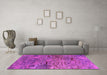 Machine Washable Oriental Pink Industrial Rug in a Living Room, wshurb2711pnk