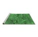 Sideview of Machine Washable Oriental Emerald Green Industrial Area Rugs, wshurb2711emgrn