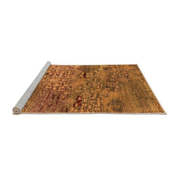 Sideview of Machine Washable Oriental Orange Industrial Area Rugs, wshurb2711org