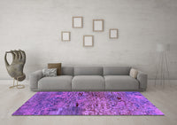 Machine Washable Oriental Purple Industrial Rug, wshurb2711pur