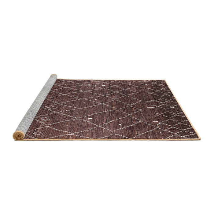 Sideview of Machine Washable Industrial Modern Bakers Brown Rug, wshurb2712