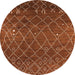 Round Oriental Orange Industrial Rug, urb2712org