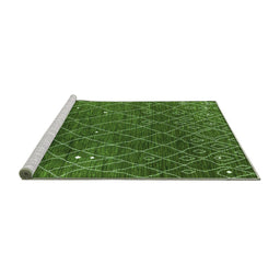 Sideview of Machine Washable Oriental Green Industrial Area Rugs, wshurb2712grn