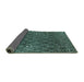 Sideview of Oriental Turquoise Industrial Rug, urb2712turq