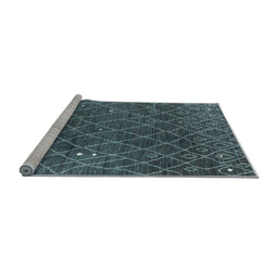 Sideview of Machine Washable Oriental Light Blue Industrial Rug, wshurb2712lblu