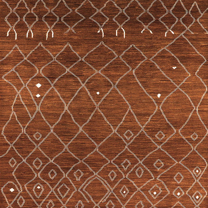 Square Oriental Orange Industrial Rug, urb2712org