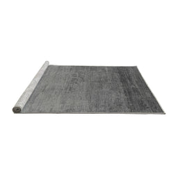 Sideview of Machine Washable Oriental Gray Industrial Rug, wshurb2713gry
