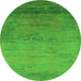 Round Oriental Green Industrial Rug, urb2713grn