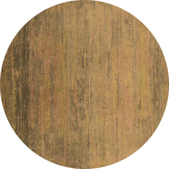 Round Machine Washable Oriental Brown Industrial Rug, wshurb2713brn