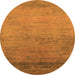 Round Oriental Orange Industrial Rug, urb2713org