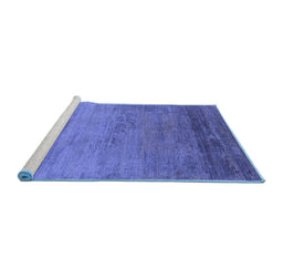 Sideview of Machine Washable Oriental Blue Industrial Rug, wshurb2713blu