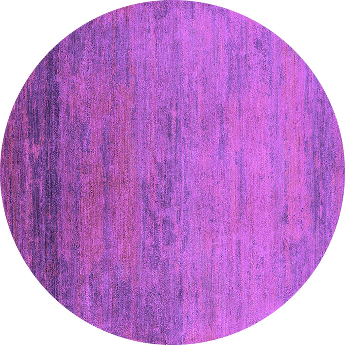 Round Machine Washable Oriental Purple Industrial Area Rugs, wshurb2713pur