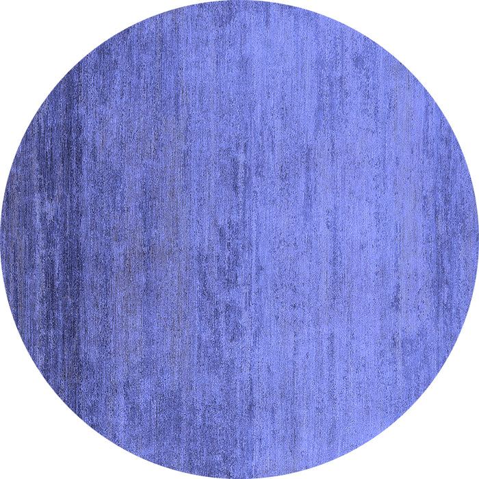 Round Oriental Blue Industrial Rug, urb2713blu