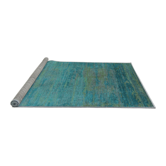 Sideview of Machine Washable Oriental Light Blue Industrial Rug, wshurb2713lblu