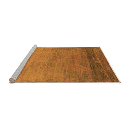 Sideview of Machine Washable Oriental Orange Industrial Area Rugs, wshurb2713org