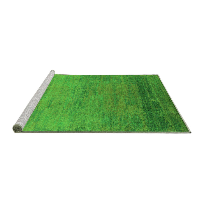 Sideview of Machine Washable Oriental Green Industrial Area Rugs, wshurb2713grn