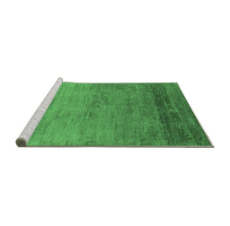 Sideview of Machine Washable Oriental Emerald Green Industrial Area Rugs, wshurb2713emgrn