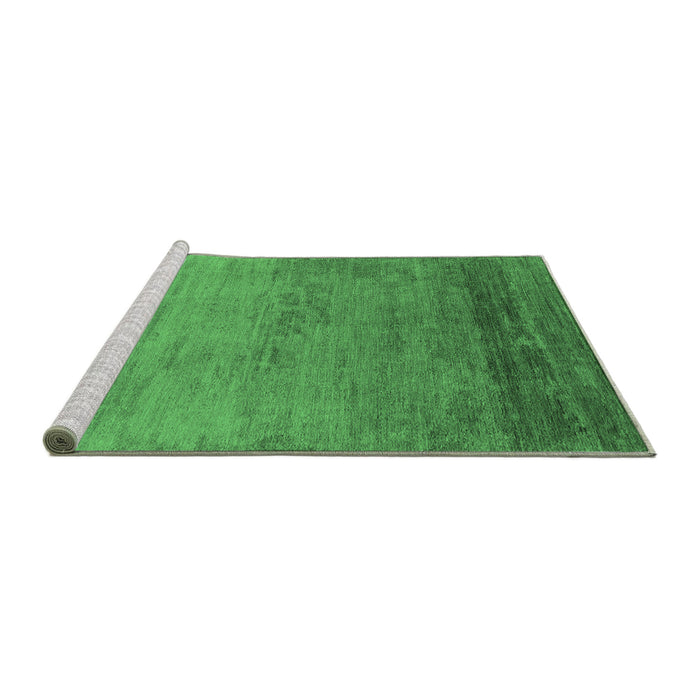 Sideview of Machine Washable Oriental Emerald Green Industrial Area Rugs, wshurb2713emgrn