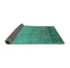 Sideview of Oriental Turquoise Industrial Rug, urb2713turq