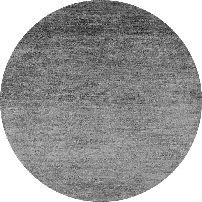 Round Machine Washable Oriental Gray Industrial Rug, wshurb2713gry