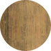 Round Oriental Brown Industrial Rug, urb2713brn