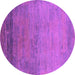 Round Oriental Purple Industrial Rug, urb2713pur