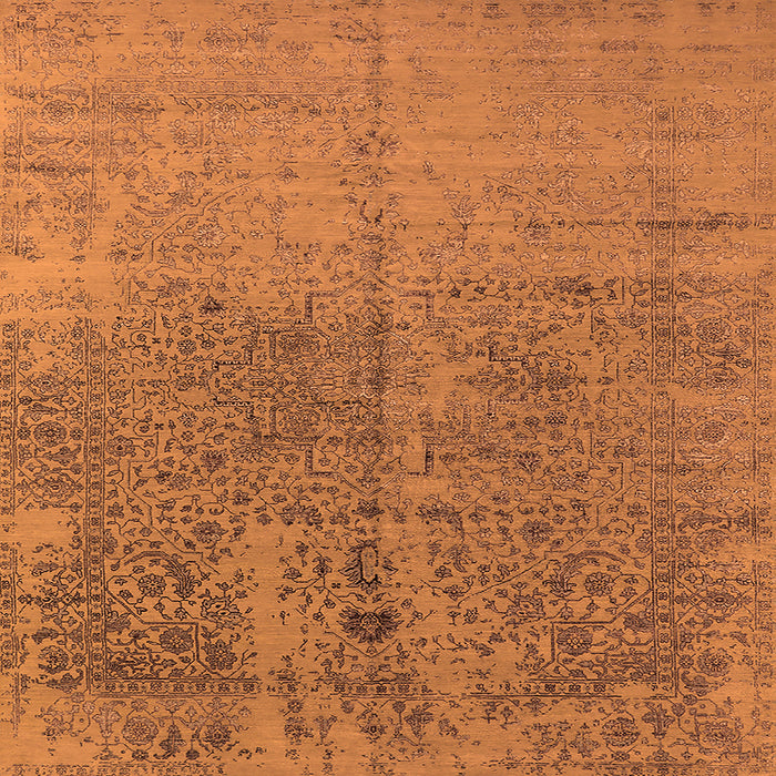 Square Oriental Orange Industrial Rug, urb2714org
