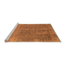 Sideview of Machine Washable Oriental Orange Industrial Area Rugs, wshurb2714org