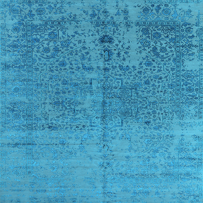 Square Oriental Light Blue Industrial Rug, urb2714lblu
