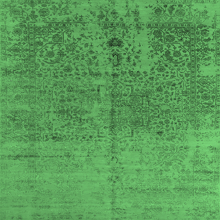 Square Oriental Emerald Green Industrial Rug, urb2714emgrn