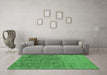 Machine Washable Oriental Emerald Green Industrial Area Rugs in a Living Room,, wshurb2714emgrn