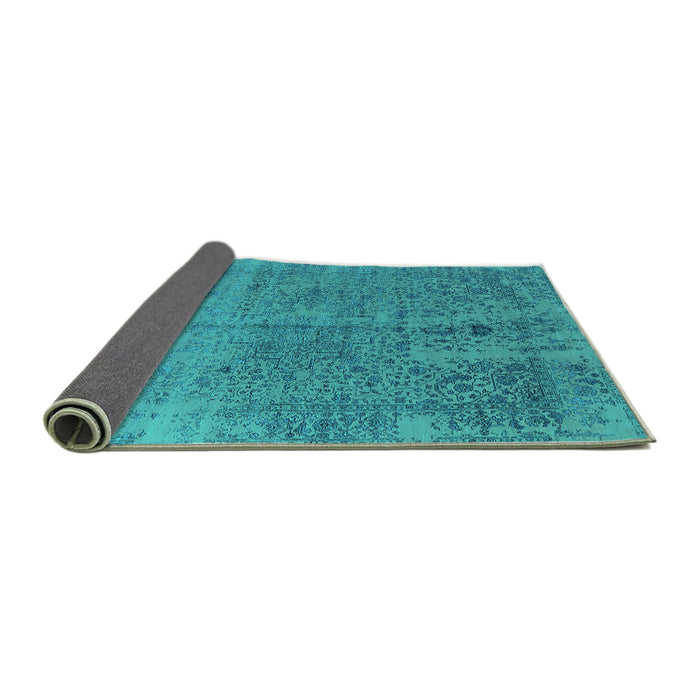 Sideview of Oriental Turquoise Industrial Rug, urb2714turq