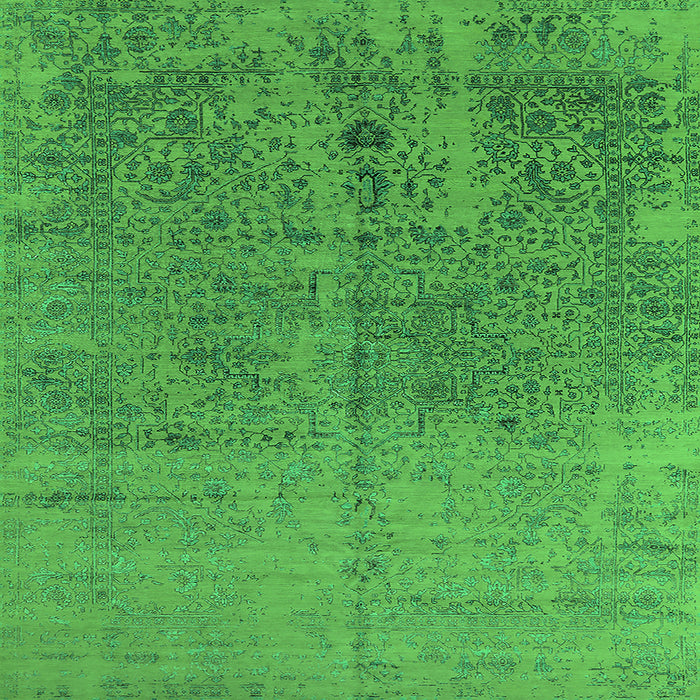 Square Oriental Green Industrial Rug, urb2714grn