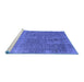 Sideview of Machine Washable Oriental Blue Industrial Rug, wshurb2714blu