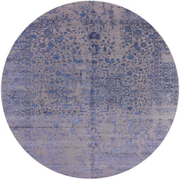 Round Machine Washable Industrial Modern Dark Gray Rug, wshurb2714