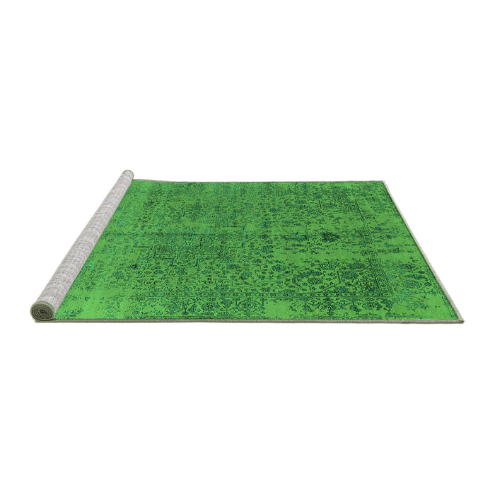 Sideview of Machine Washable Oriental Green Industrial Area Rugs, wshurb2714grn