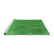 Sideview of Machine Washable Oriental Green Industrial Area Rugs, wshurb2714grn