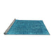 Sideview of Machine Washable Oriental Light Blue Industrial Rug, wshurb2714lblu